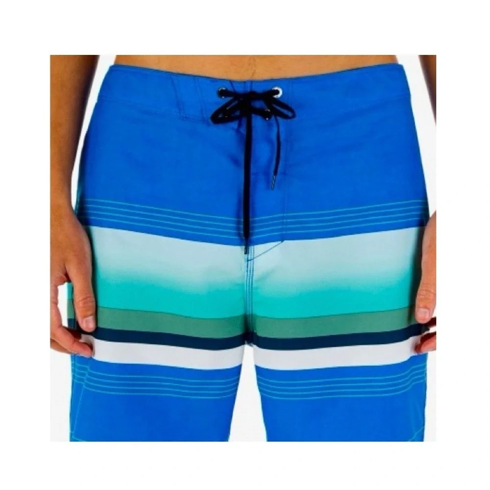 Hurley Blue/White Pleasure Point Board Swim Shorts Trunks